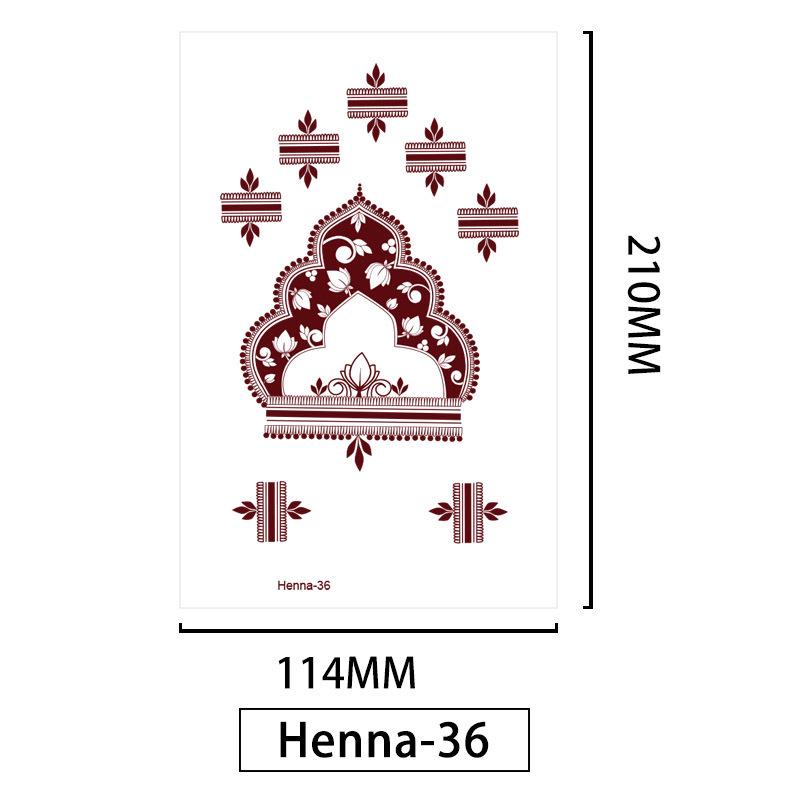 Lace Brown Waterproof Henna Flower Tattoo Stickers for Hands