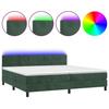 VidaXL Sommier à Lattes de Lit avec Matelas et LED, Lit Rembourré avec Tête de Lit, Lit Double, Lit Adulte de Chambre, 3134426