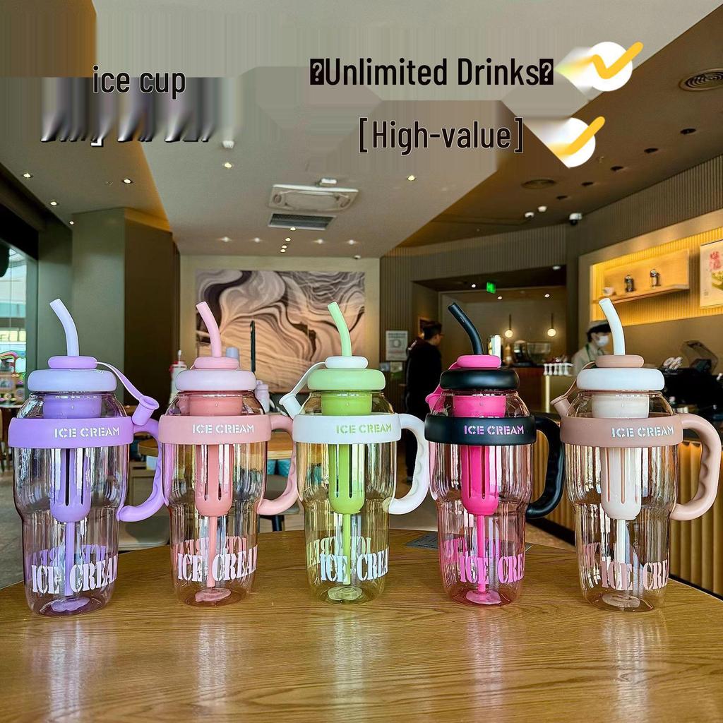 2025 High-Capacity Cute Summer Ice King Cup with Straw