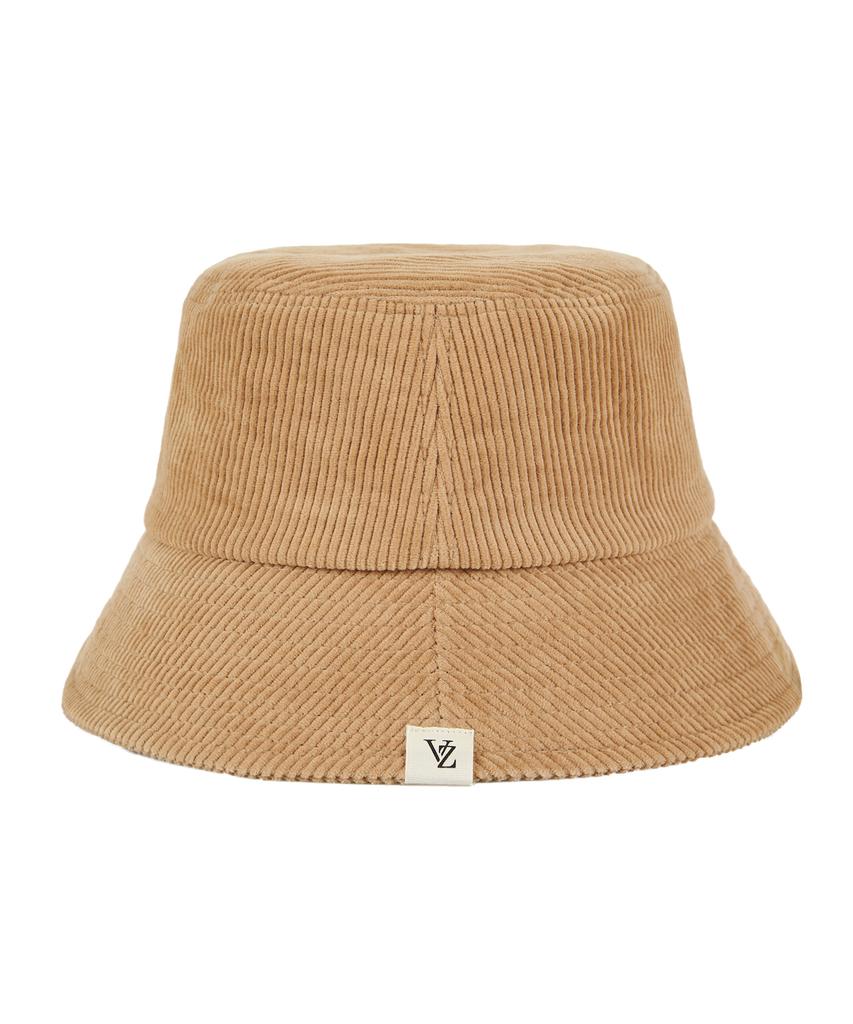 Bajal Corduroy Label Bucket Hat Brown