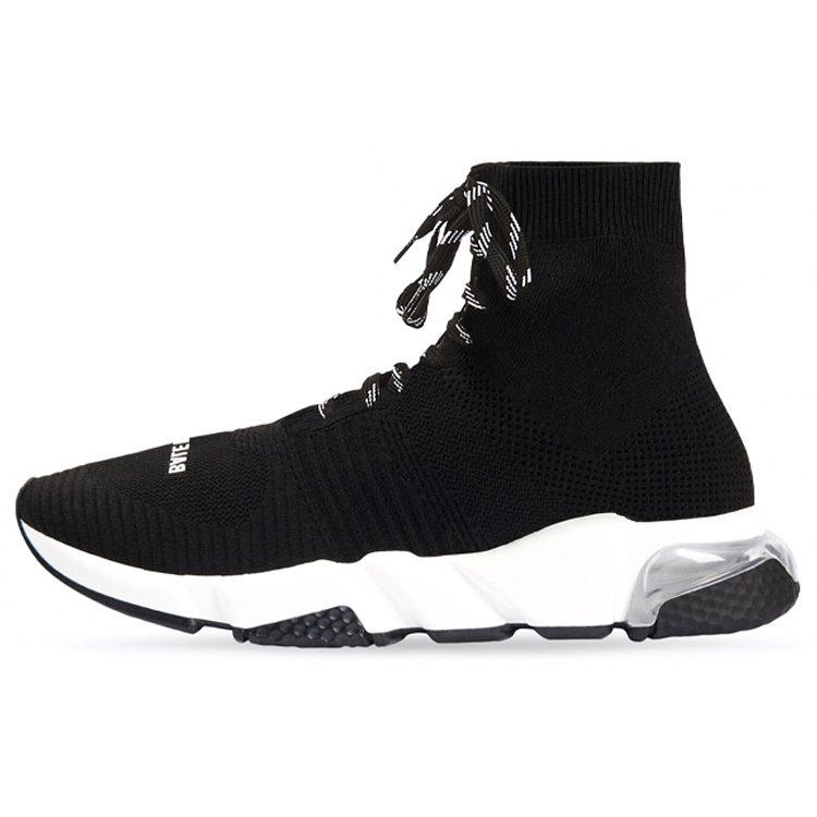 Balenciaga Scarpa stringata con lacci rapidi e suola trasparente 'Nero Bianco' 617255W2DB61010
