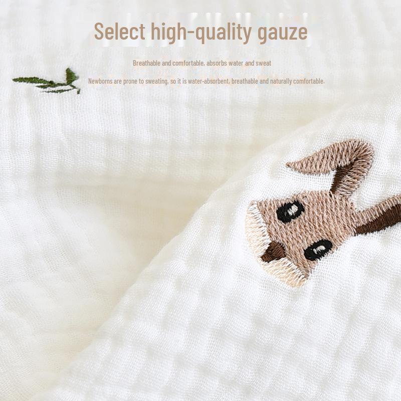 Zavinovačka pro novorozence z čisté bavlny s vyšívanou gázou