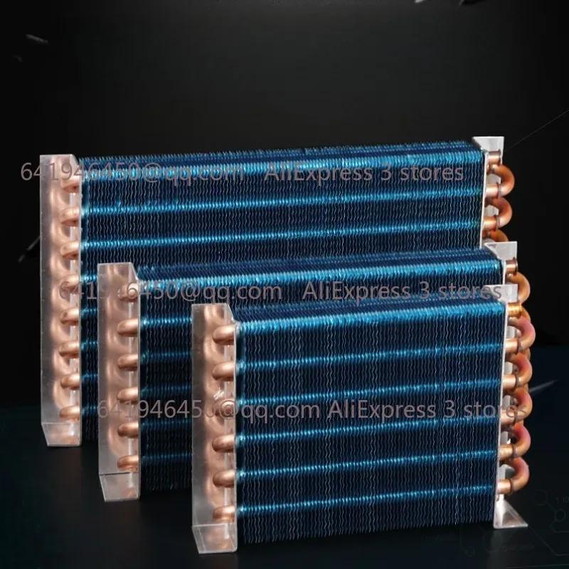 1PCS Copper Tube Heat Exchanger for Physical Cooling Condenser Coil Refrigerator Aluminum Fin Heat Exchanger Small Without Shell