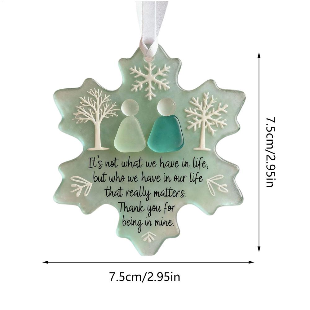 Snowflake Shaped Friendship Decorative Ornaments Winter Friendship Ornament Christmas Tree Hanging Keepsake Xmas Gift