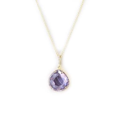 [M5915] - Gold Plated Necklace 'Sissi' Purple