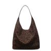 New Simple and Fashionable Autumn and Winter Personalized Design Leopard Print Large Capacity Shoulder Underarm Tote Bag