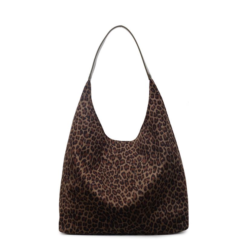 New Simple and Fashionable Autumn and Winter Personalized Design Leopard Print Large Capacity Shoulder Underarm Tote Bag