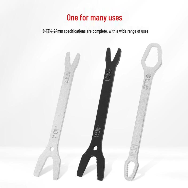 Multi-Purpose 8-22mm Self-Tightening Double-Head Wrench: Box-End & Open-End