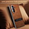 New Retro Leather Pattern Tempered Film Integrated Leather Metal Full Shockproof Phone Case for Samsung Z Fold 7 6 5
