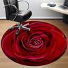 1pc Rose, Floral Chair Carpet for Office, Round Non Slip Durable Large Size Office Carpet, Suitable for Office