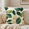 Beautiful Green Leaves Pillow Case Organic Short Plush Cushion Covers Breathable Washable WrinkleResistant
