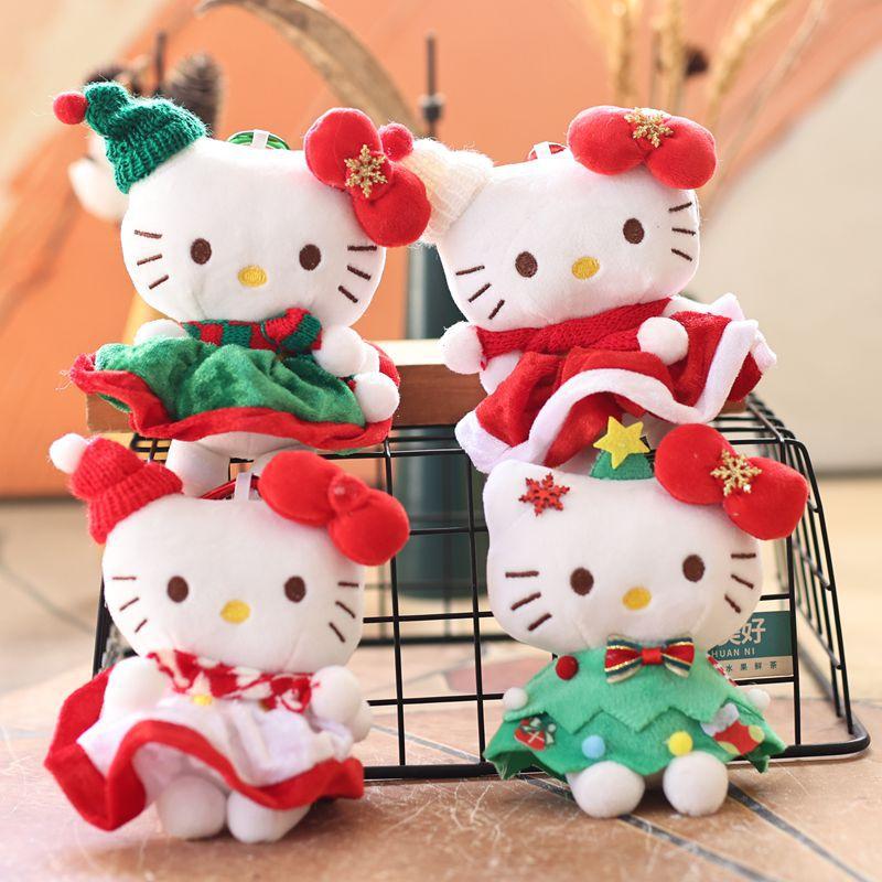 Prayer Bear Christmas Hello Kitty Keychain, 15cm Plush Stuffed Animal Doll