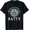 Just A Little Batty Funny Halloween Saying Moon Silhouette T-Shirt