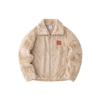 Dragon Year Series Good Things Happen Solid Color Thick Faux Rabbit Fur Warm Coat Women Outerwear Camel-Milk-Tea 162418741-4