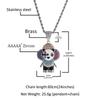 Hip-hop creative donkey flower pendant shining slightly inlaid zircon jewelry men and women with the same couple pendant