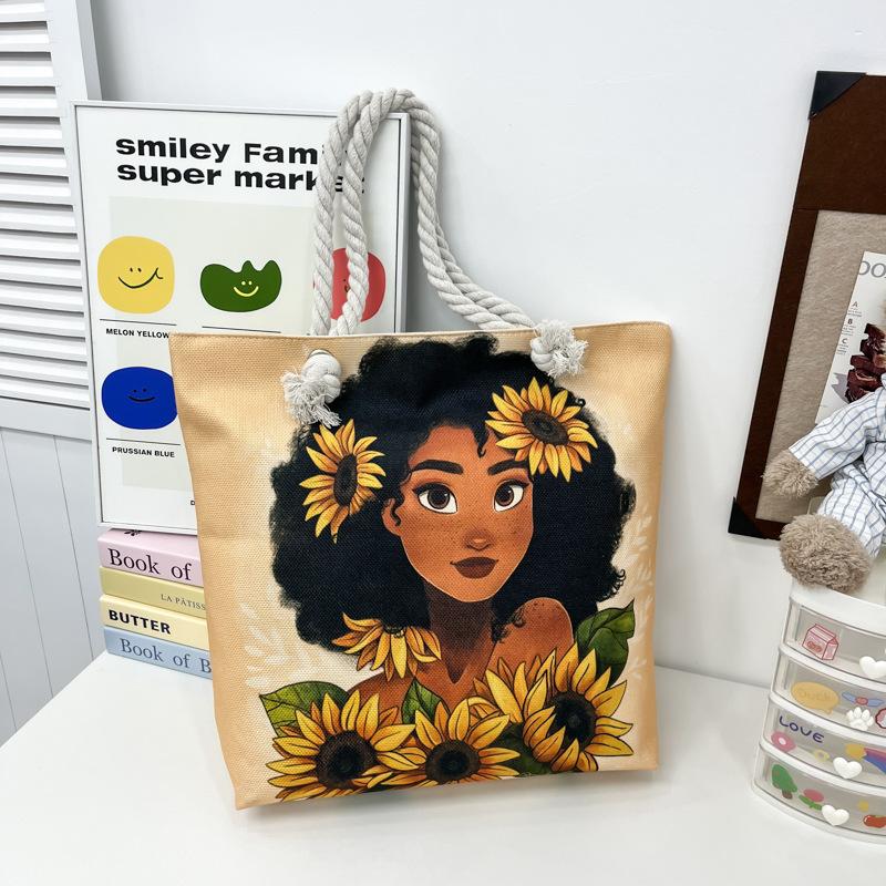 Tote Bag Portable Shopping Bag Women's Thick Rope Large-capacity Beach Bag