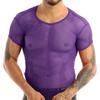 Mens Short Sleeve Mesh Tops Gym Wear Muscle T-shirt Sports Tee Shirts