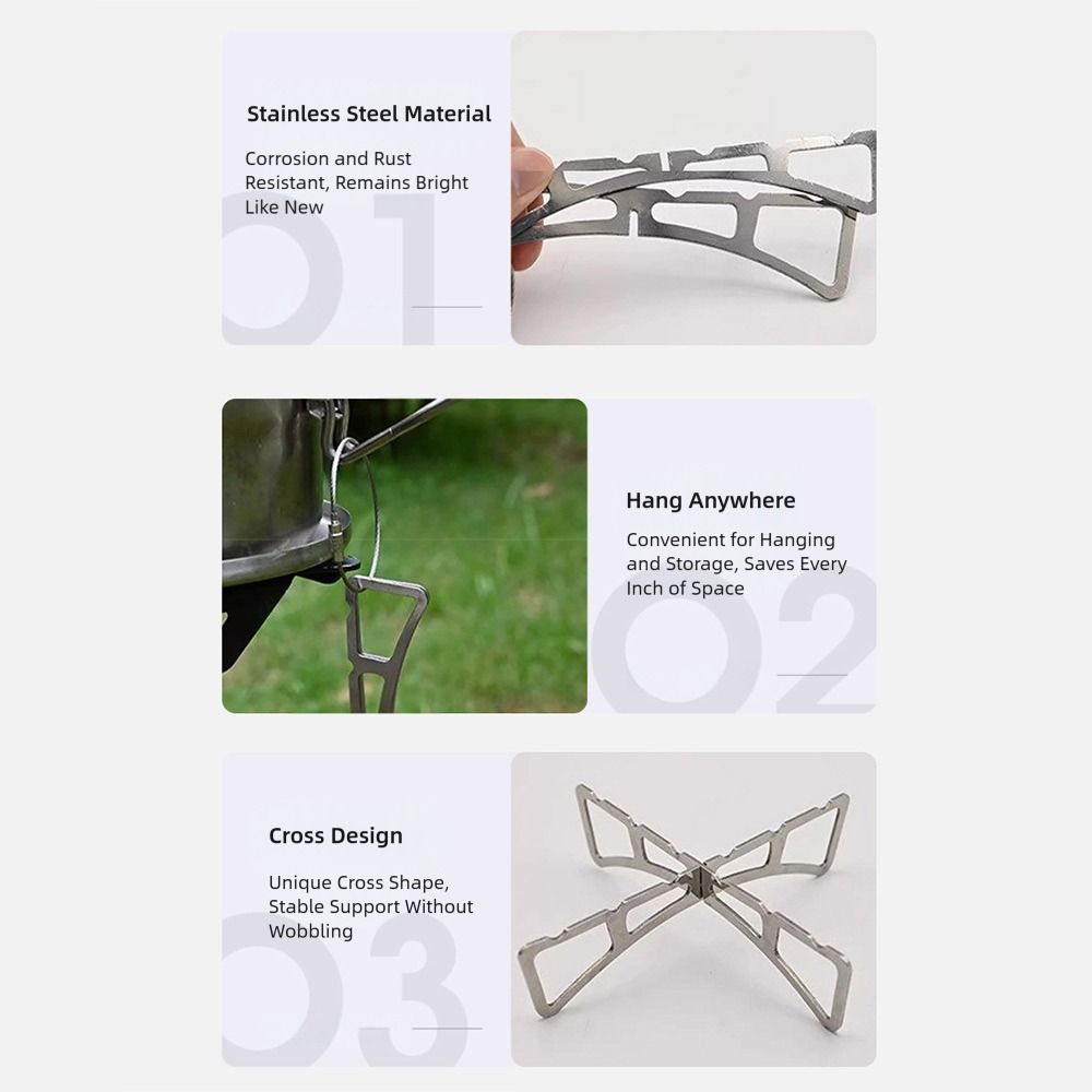 Foldable Cross Steaming Rack Portable Mini Pot Rack New Steaming Rack Outdoor Camping