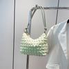 New fashionable versatile pleated bag cream bubble grid armpit bag fresh women's shoulder bag
