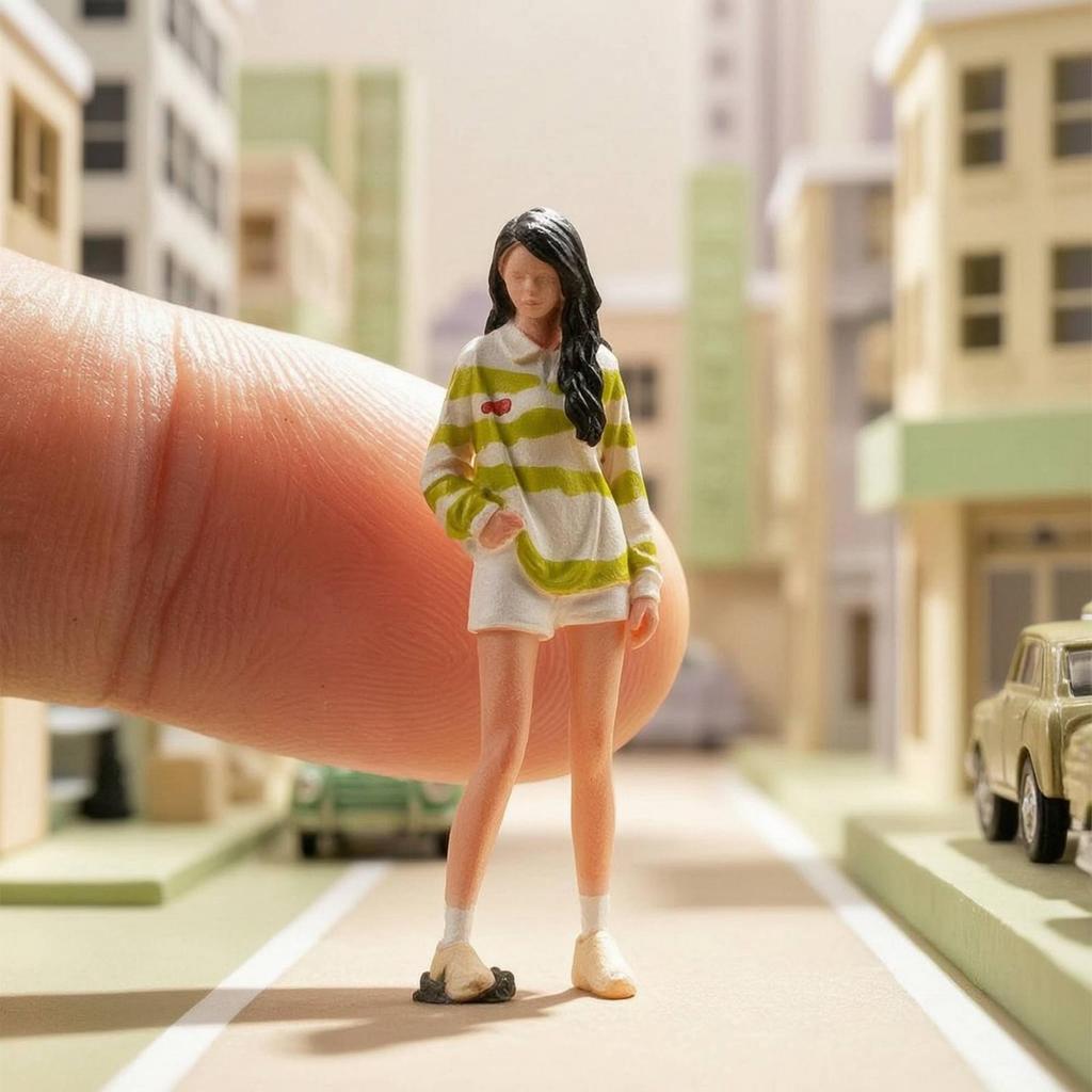 Miniature Female Figurine Realistic 1/64 Scale Figure Painted for Collectors,