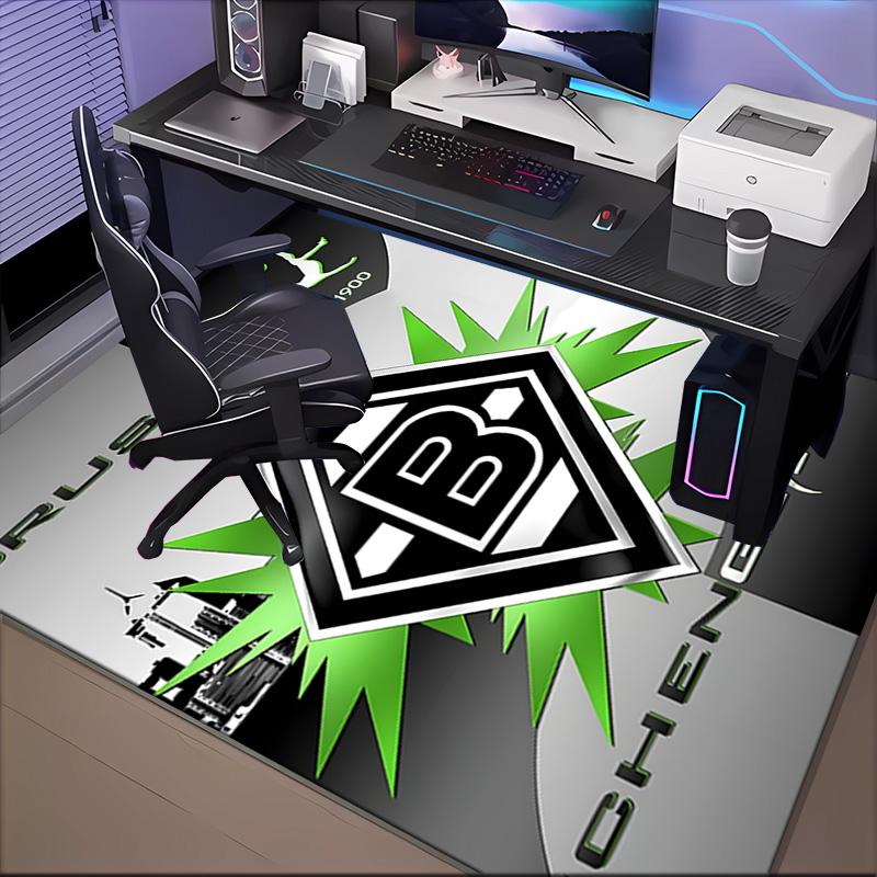 Mönchengladbach Wappen Teppich für Wohnzimmer, Spielzimmer, Büro, Schlafzimmer, Bürobodenmatte Verspieltes Design, Fan Geschenke Weihnachtsdeko
