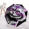 1pc Purple Cat Automatic Open/close Umbrella, 8-Rib sturdy structure, Portable Travel Umbrella, Parties, Everyday Use, Outdoor Accessory, Ar