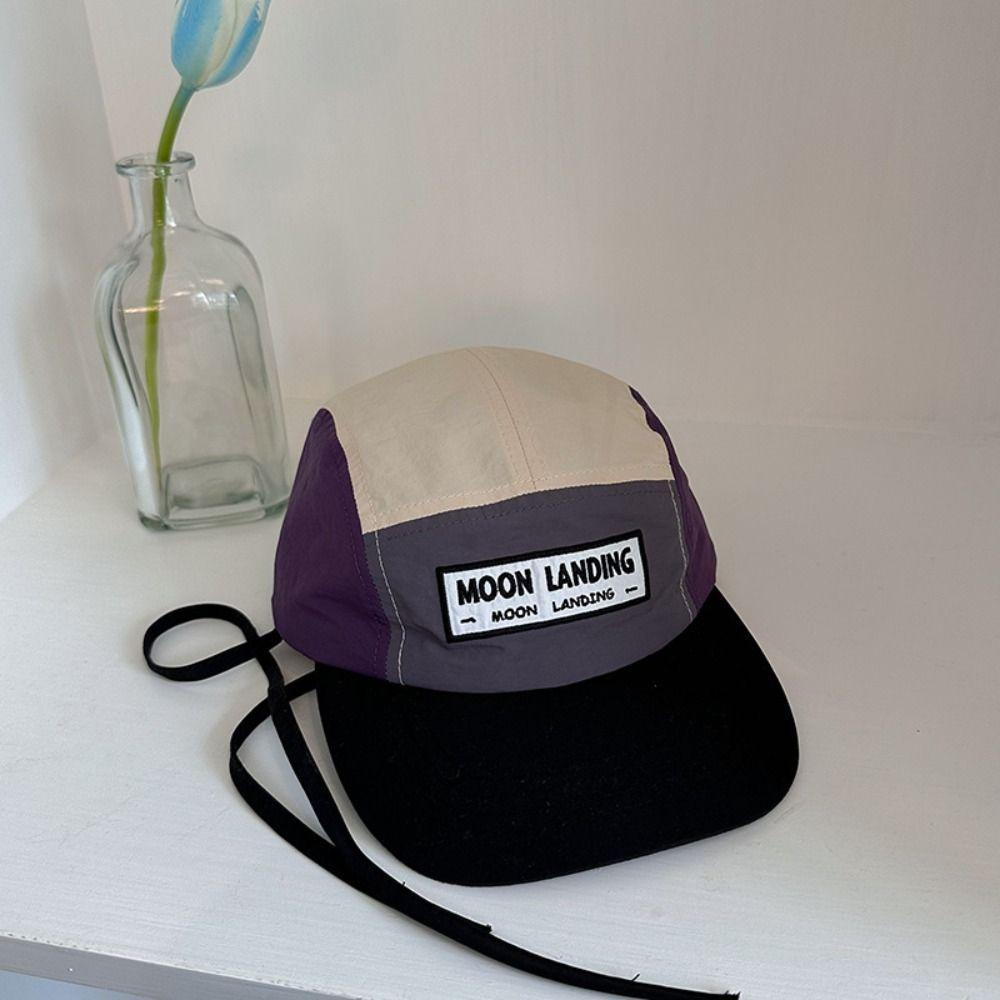 Retro Contrasting Color Baseball Cap Flat-brimmed Peaked Cap American Style Baseball Hat  Sports