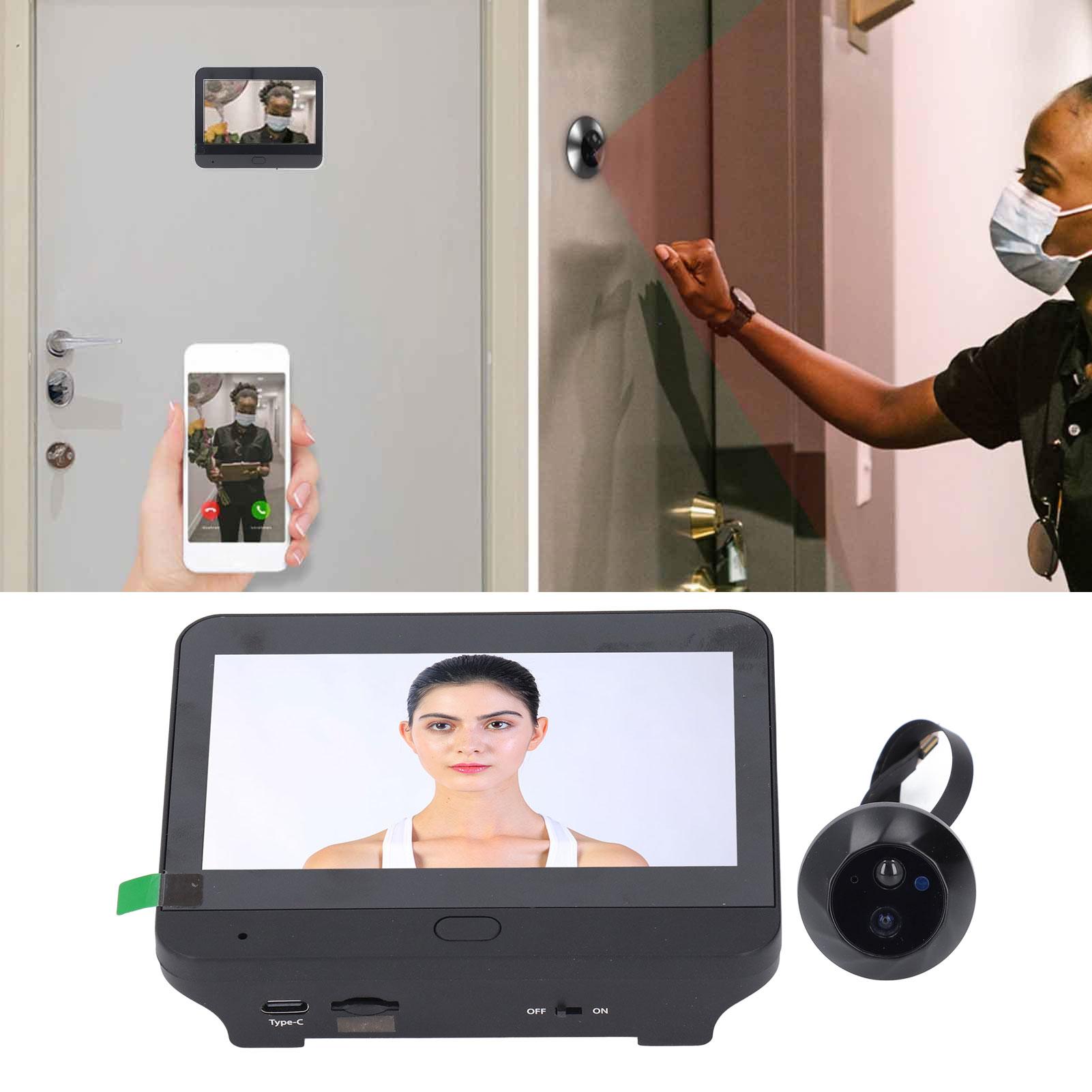 Wireless Video Doorbell Intercom System 1080P 4.3 Inch Color Screen 120 Degree Wide Angle Smart WiFi Video Doorbell ABS