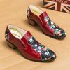 Fashion Lxury Brand Business Mens Shoes Fashion High Heels Dress Casual Shoes Formal Patent Leather Printed Design Oxfords Hombre Loafer