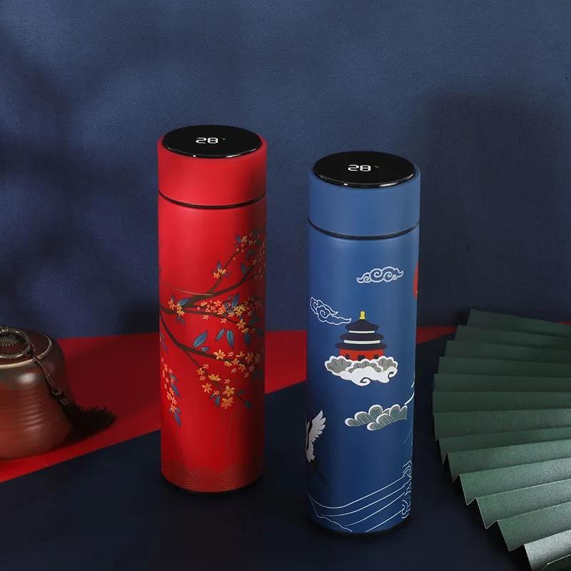 Chinese Style Smart Vacuum Flask Stainless Steel Male and Female Tea Separation Portable Tea Cup Vacuum Flask