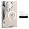For Samsung Galaxy S25 S24 S23 Plus Ultra Case Matte Leather Microfiber Lining 360° Rotation Metal Stand Full Back Soft Cover