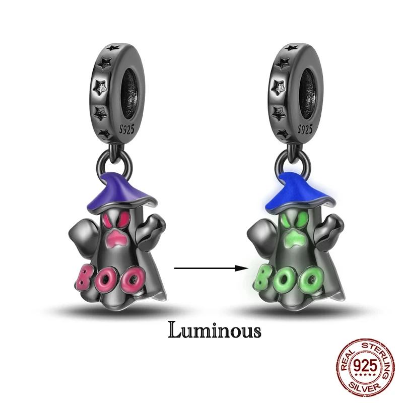 Copper Halloween Series Charms Luminous Pumpkin Demon Skull Beads For Fit 3Mm Original Bracelet Diy Jewelry