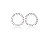 Korean Fashion Versatile Dazzling Circle Stud Earrings with Crystal Cubic Zirconia Minimalist Earrings for Teens Women's Zircon