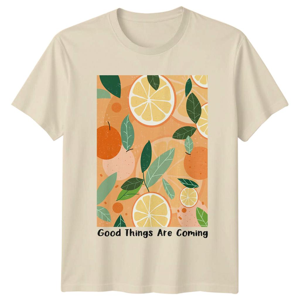 Good Things Are Coming Floral Citrus Fruit Nature TShirt