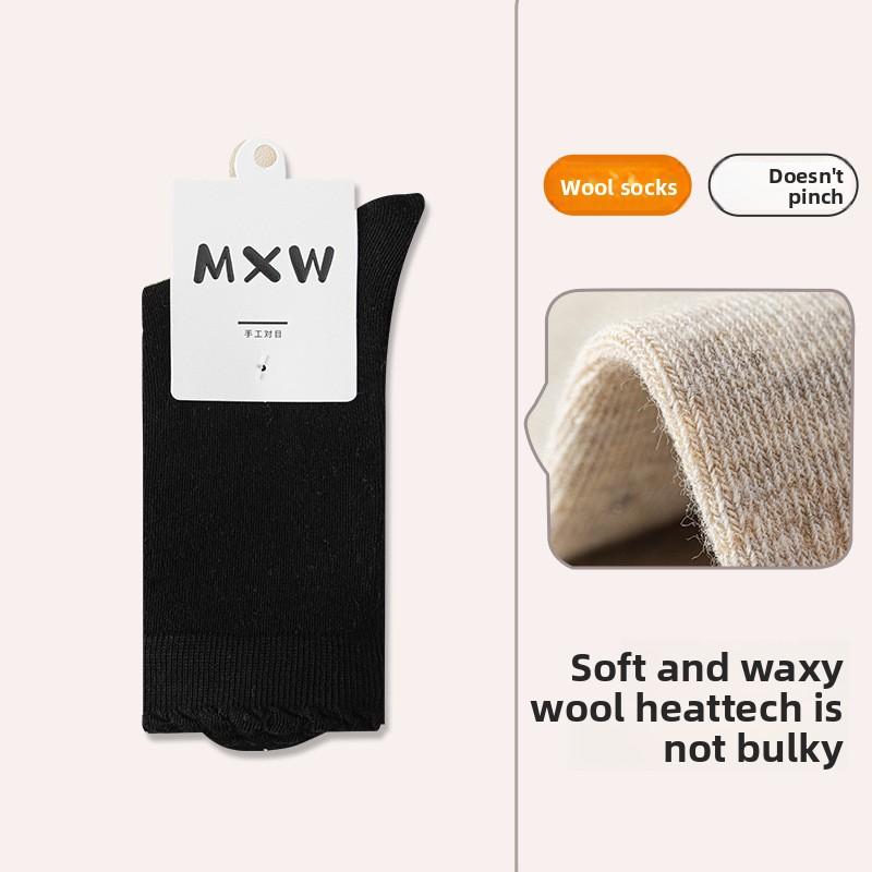 

Children s Thick and Warm Fleece Wool Socks for Autumn and Winter, Small Bear Pattern with Silver Thread, Medium-length Pile Socks 1 pair чорний