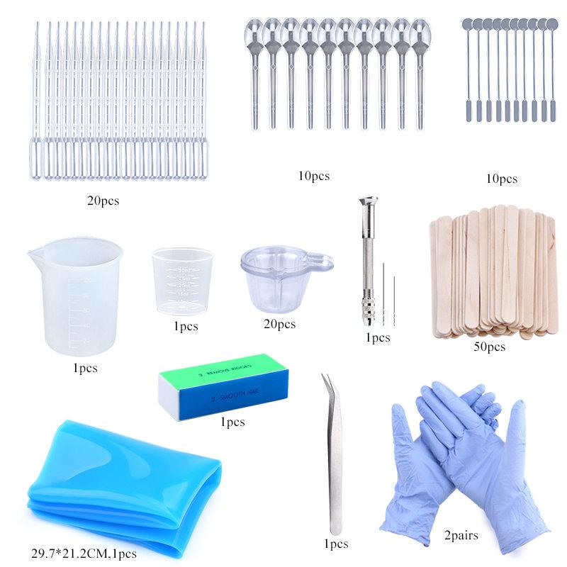 Silicone Casting Resin Jewelry Molds Set Epoxy Resin Tools Set Keychain Resin Molds for DIY Jewelry Pendants Craft Making