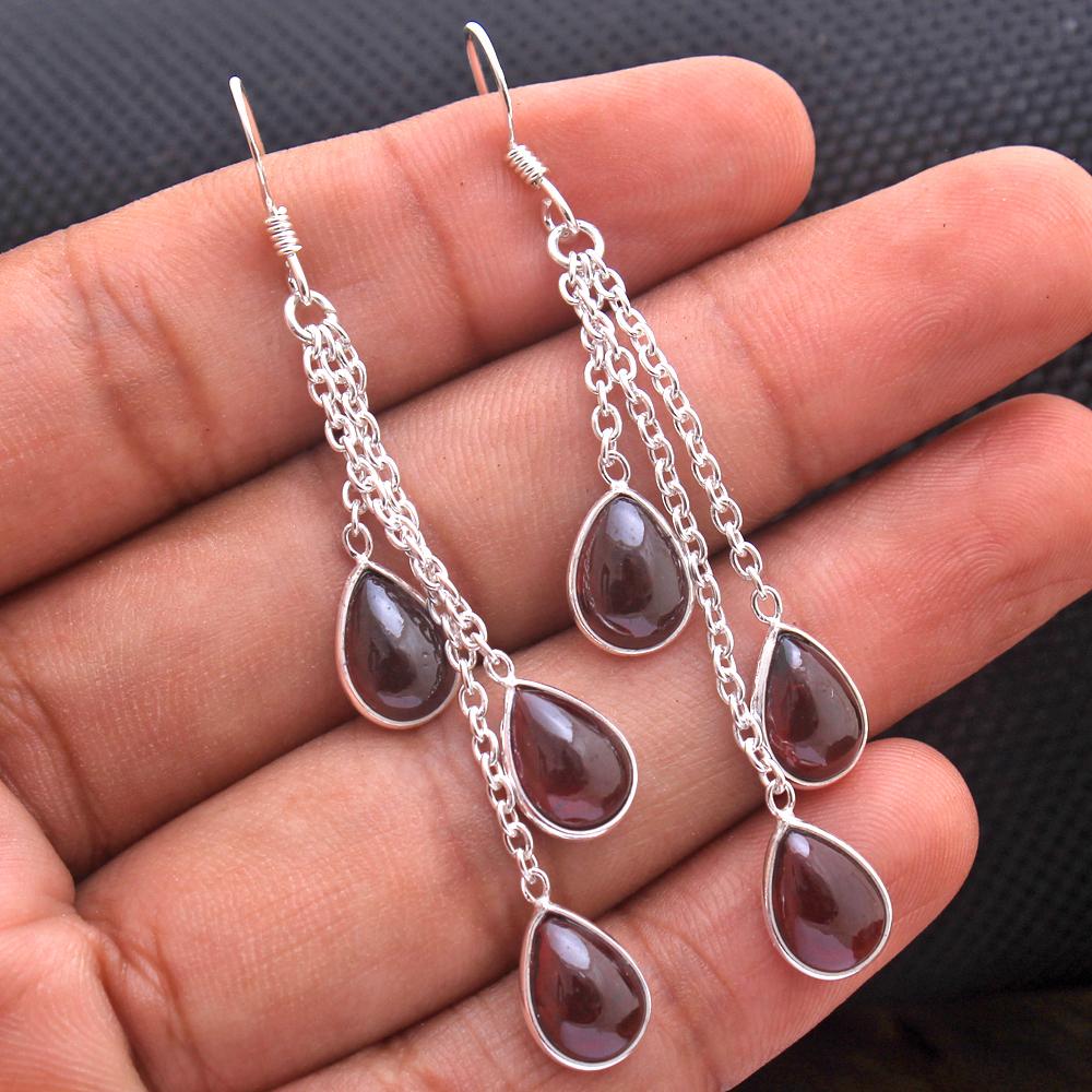 Carnelian, Labradorite, Moonstone, Amethyst Silver Earring, Women Jewelry, 925 Sterling Silver Handmade Earring, Gift For Her