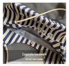 Canvas Striped Tote Bag - Women's College Style Handbag & Shoulder Bag