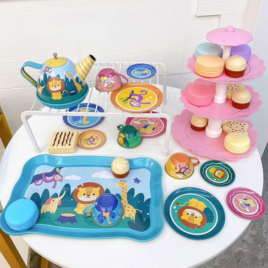 

Set Toy Dishes And Utensils with Accessories Pretend Toys for Toddler Boys Children Kitchen 17Pcs Animals Set