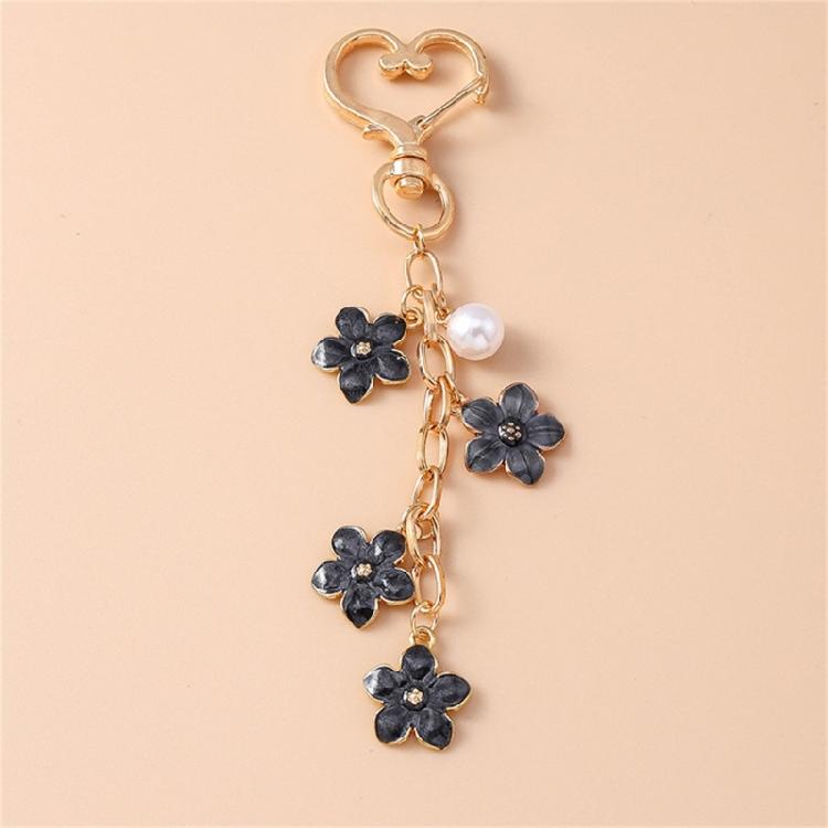 Elegant Metal Heart Bag Pendant Floral Keychain Stylish Purse Phone Charm Unique Key Holder Women's Fashion Jewelry Gift