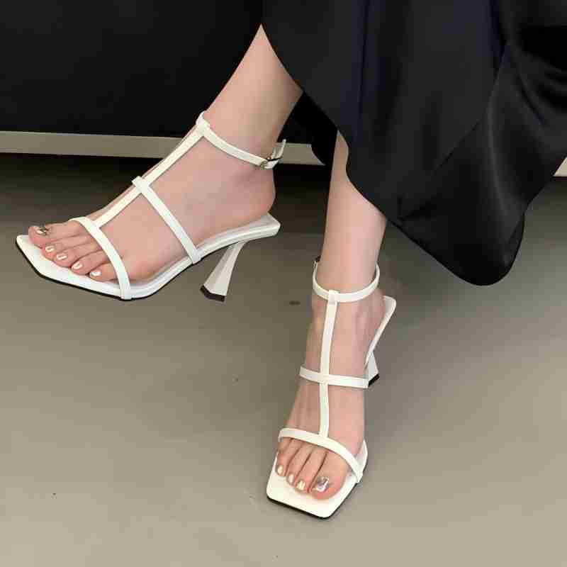 Fashion Summer High Heels Women's Gladiator Sandals Fashion Narrow Band Singbacks Mules Party Dress Shoes for Women Chaussures Femme