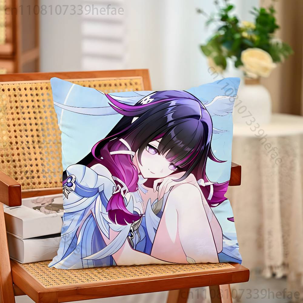 Genshin Impact Columbina Pillow Case Plush Pillow Cases Home Decoration Pillow Cover for Sofa Bed Chair Living Room