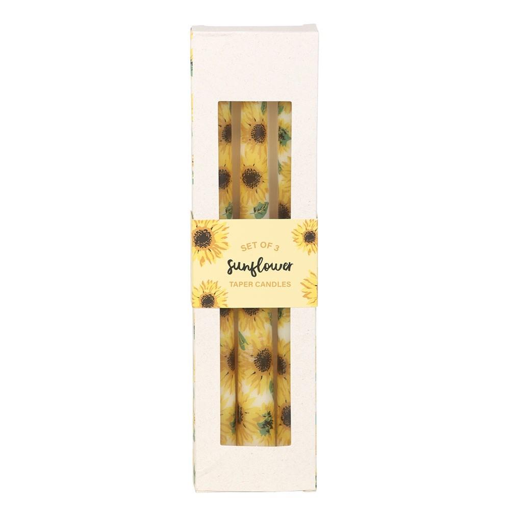 Something Different Sunflower Taper Candle (Pack of 3)