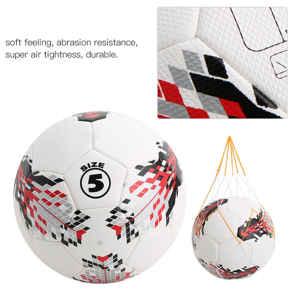 PU Size 5 Adult Game Football Scooer Ball Training Sport Equipment Accessorywhite Red