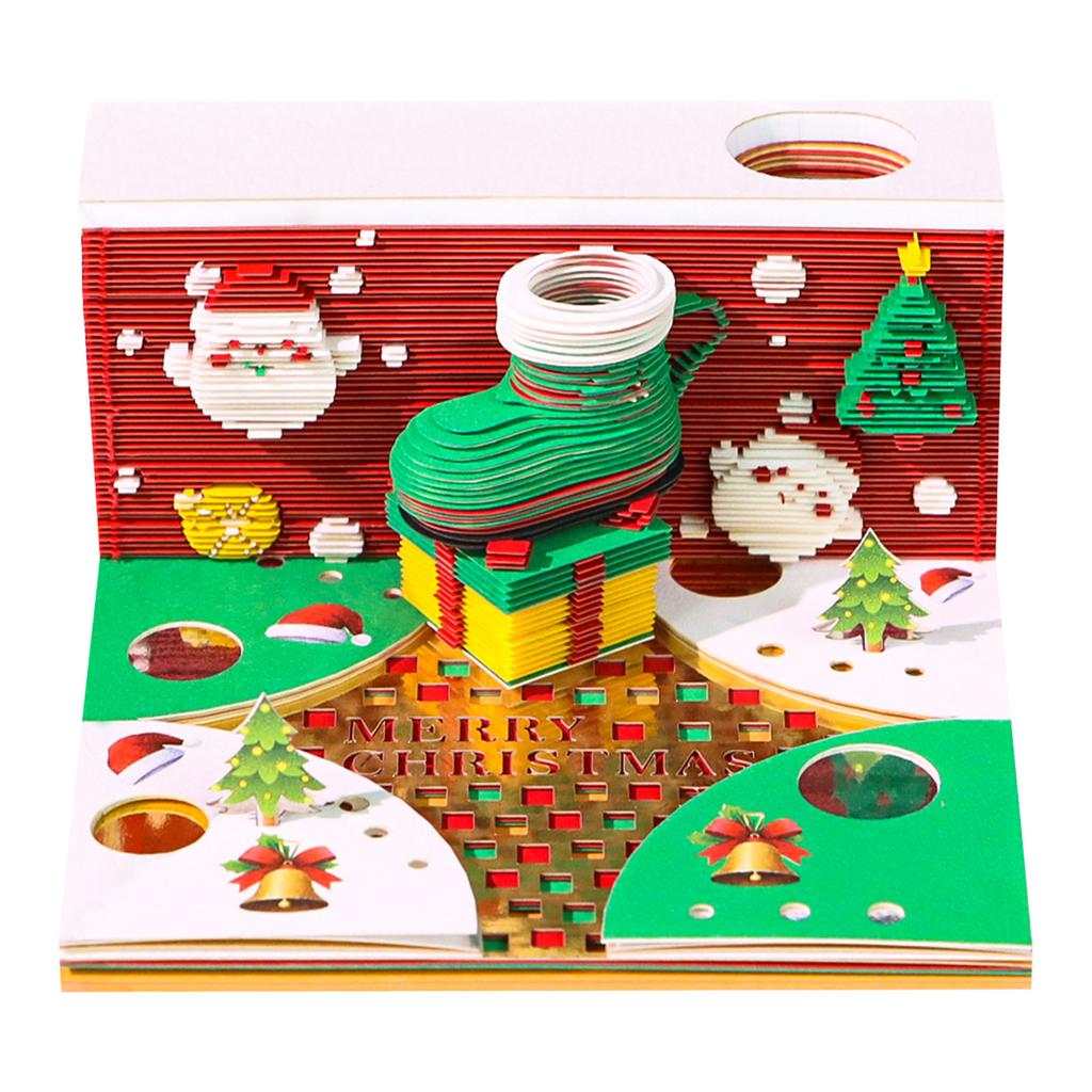 3D Calendar 2026 with Lights Desk Timepiece Calendar 2026 Artsy Pad Calendars for Christmas Housewarming Desktop Decoration