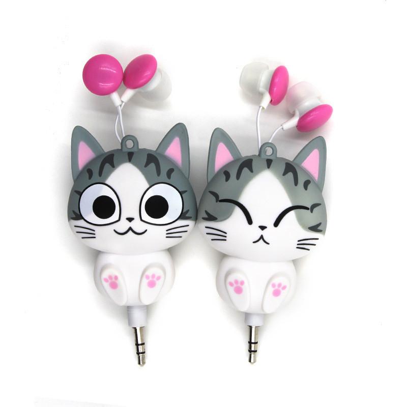 Chi Sweet Home Cat Retractable In Ear Wired Headphones Cartoon Earphone Gift