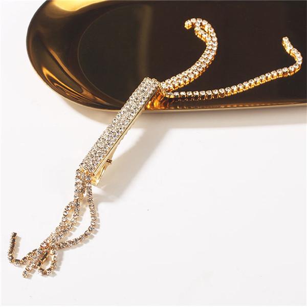 Fashion Rhinestone Tassel Hair Barrettes for Women Hair Clips Hairpin Hair Accessories