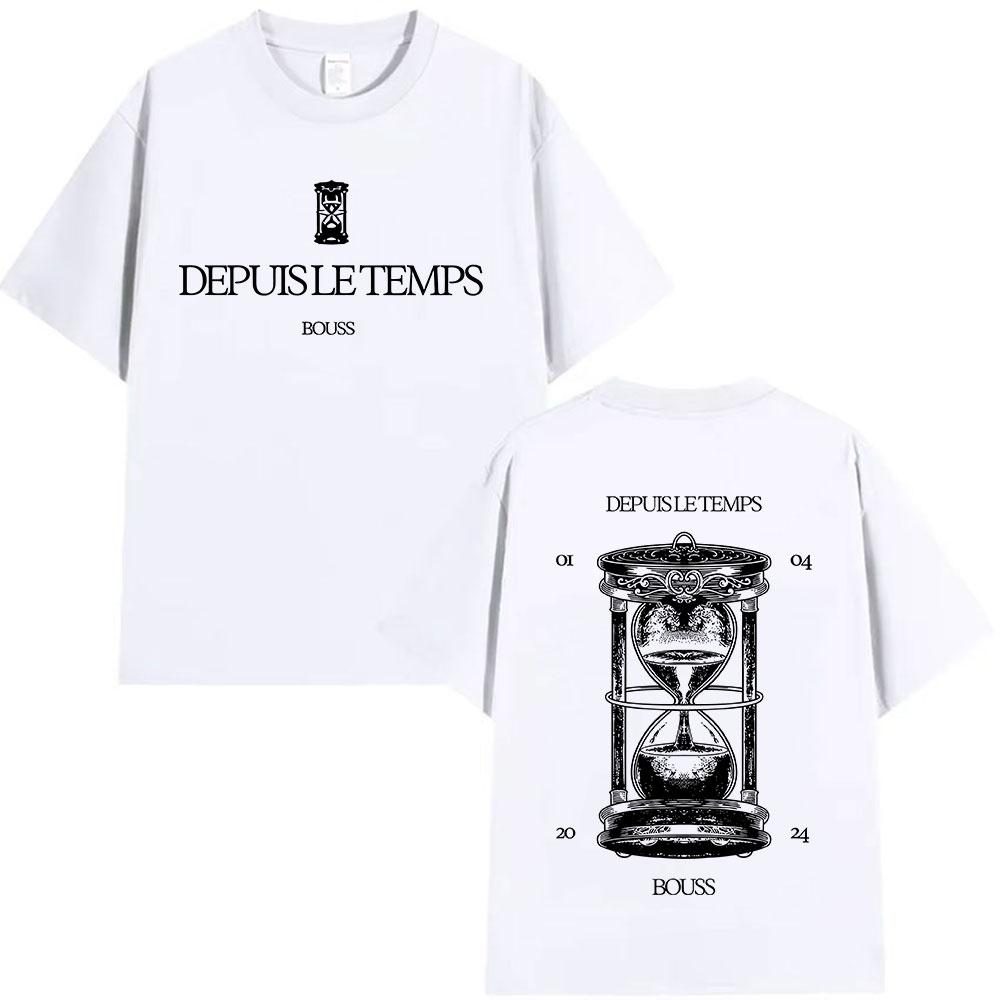 DEPUIS LE TEMPS BOUSS Tour 2025 Merch T Shirt Mens Women Vintage Fashion Oversized Cotton Tshirts Man Hip Hop Clothing Tshirt