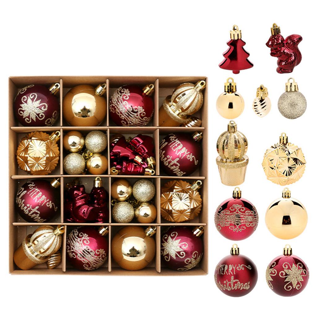42Pcs Christmas Baubles Christmas Balls Ornaments Hanging Baubles Balls Ornaments for Wedding Christmas Tree Decoration