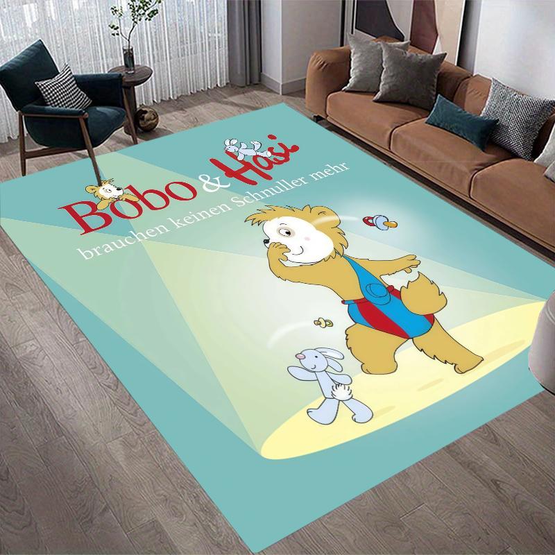 Cute Bobo Home Sofa Decoration for Living Room & Bedroom, Non‑Slip Play Flannel Floor Mat for Game Room